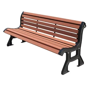 Outdoor Furniture Government Park Wood Slats Bench Seat Urban Street Public Realm Commercial Wooden Seating Bench with Backrest