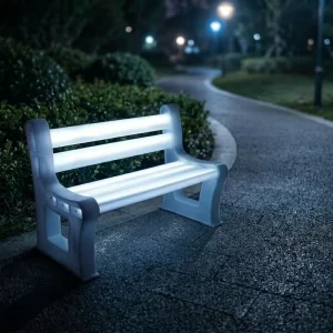Outdoor Furniture LED Luminous Bench Backrest Design LED Light up Outdoor Chair Modern Glow Garden Public Park LED Bench Seating