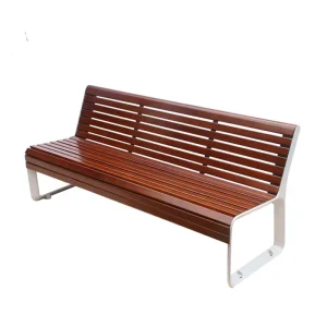 Outdoor Furniture Leisure Plastic Wood Bench Seat Outside Park Hardwood Bench Seating Public Garden Patio Bench with Backrest