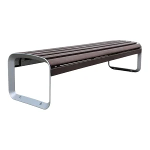 Outdoor Furniture Metal and Wood Backless Bench Seat Outside Park Bench Chair Garden Cast Aluminium Bench Seating