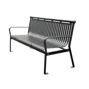 Outdoor Furniture Modern Commercial Metal Bench Public Park Waterproof Steel Bench Seating Outside Garden Patio Seat Bench