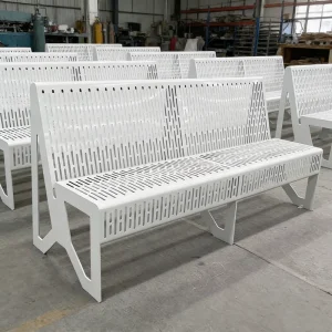 Outdoor Furniture Modern Galvanized Steel Bench Seating Public Garden Iron Long Street Bench Seat Outside Park Metal Bench Chair