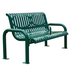 Outdoor Furniture Modern Steel Sitting Bench Seat Outside Park Metal Seating Bench Public Garden Patio Chair Benches with Back