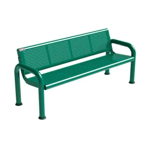 Outdoor Furniture Park Metal Exterior Bench Seat Outside Public Garden Patio Sport Court Tennis Soccer Field Steel Long Seating