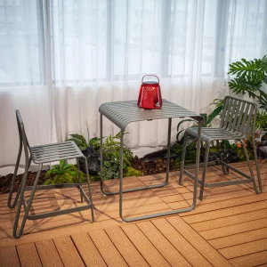 Outdoor Furniture Portable Aluminum High Bar Stools Comfortable Patio Bar High Table and Chairs Living Home Hotel Courtyard