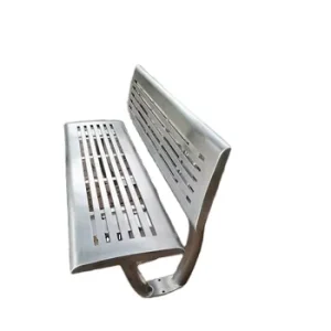 Outdoor Furniture Public Park Bench Seating Outside Street Bench Chair Outdoor Garden Patio Slatted Stainless Steel Seat Bench
