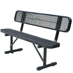 Outdoor Furniture Public Park Commercial Expanded Steel 4 6 8 ft Bench Seating Outside Garden Backyard Patio Metal Seat Benches