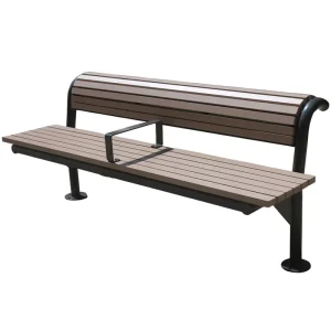 Outdoor Furniture Public Park Street Contemporary Reclaimed Wood Slat Bench Seating Outside Garden Patio Seat Benches