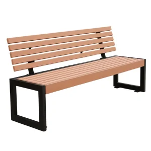 Outdoor Furniture Simple Wooden Bench Seat Outside Park Recycled Plastic Wood Slat Bench Chair Outdoor Garden Bench Seating