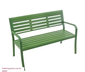 Outdoor Furniture Slatted Steel Bench Seating Outside Park Street Metal Bench Seat Public Garden Patio Iron Bench Chair