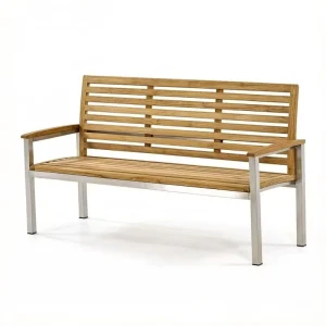 Outdoor Furniture Solid Wood Sitting Bench Seat Outside Park Bench Chair Out Door Garden Aluminum and Wood Bench Seating