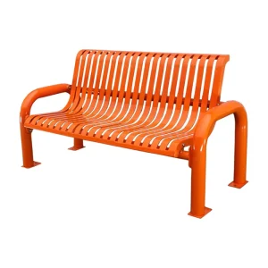 Outdoor Furniture Steel Bench Seat Outside Park Thermoplastic Coated Metal Bench Chair Garden Patio Bench with Back