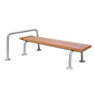 Outdoor Furniture Steel and Wooden Backless Bench Seat Outside Park Garden Leisure Bench Seating