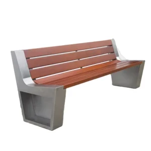 Outdoor Furniture Wood Plastic Composite Bench Seat Outside Park Heavy Duty Bench Seating Public Garden Patio Bench Chair