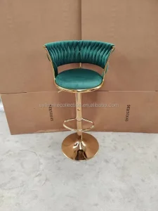 Outdoor Hotel Feature Front Bar Stools High quality Metal Backrest Stools Luxurious bar Chairs