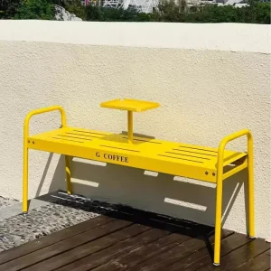 Outdoor Leisure Park Bench Coffee Shop Milk Tea Rest Stool Long Chair Metal Gym Seating