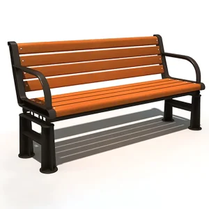 Outdoor Leisure Square Eco Friendly Wood Panel Aluminum Frame 2 Seater Garden Seats Patio Benches Courtyard Stadium Shopping