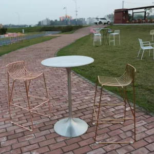 Outdoor Metal Bar Stool Table and Chair Set