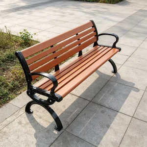 Outdoor Metal Bench Seat Durable Modern Design for Apartment Patio 2 or 3 Seating Capacity