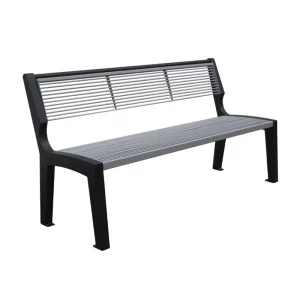 Outdoor Modern Steel Tubular Bench Seat Outside Park Retro Metal Seating Bench Public Garden Patio Comfy Chair Benches