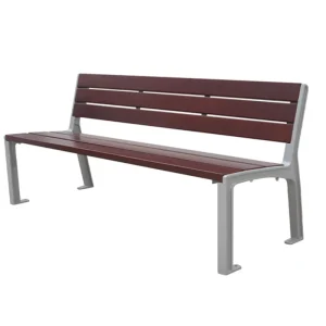 Outdoor Park Commercial Metal Frame Wooden Slatted Bench Seat Outside Street Furniture Wood Slats Public Garden Seating Bench