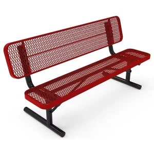 Outdoor Park Furniture Commercial Heavy Low Maintenance 4 6 8 Foot Steel Bench Seat Public Metal Seating Bench with Backrest