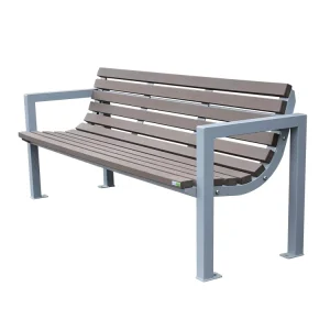 Outdoor Park Furniture Eco Friendly Commercial All Weathe Wood Plastic Composite Bench Seat Public Waterproof Seating Bench