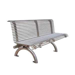 Outdoor Park Tubular Seating City Furniture Commercial Metal Chair Garden Stainless Steel Bench Seats Street Modern Benches