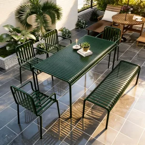 Outdoor Patio Modern Metal Bar Coffee Shop Bistro Restaurant Dining Furniture Hotel Courtyard Waterproof Tables and Chairs