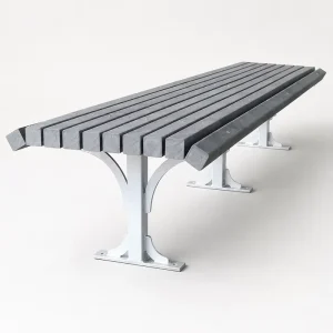 Outdoor Plastic Wood Long Bench Seating Recycled Poly Lumber Hospitality Furniture Garden Patio Public Park Teak Wood Bench