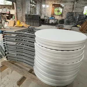 Outdoor Portable Dia 60cm White High Round Cocktail Folding Plastic Bar Tables for Events