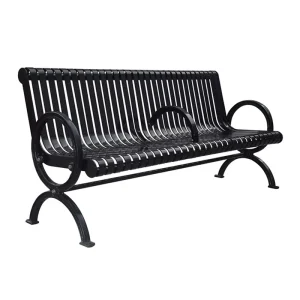 Outdoor Public Park 2 Person Steel Commercial Bench Seating Outside Garden Patio Rustic Metal Seat Bench with Back