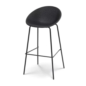 Outdoor Rattan Bar Chair Dining Chairs Plastic Restaurant Chairs with Metal Leg