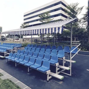 Outdoor Removable Bleacher Stand 4 Row 34 Seats Galvanized Frame With Retractable Sun Canopy Temporary Sports Bleacher NLP-ZKBB
