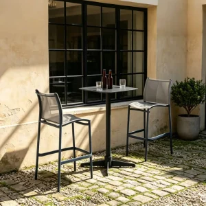 Outdoor Restaurant Furniture Patio Aluminium Dining Table Set Bar Chairs Set Garden Pool Side Coffee Shops Home Hotel Bistro