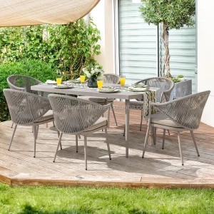 Outdoor Rope Weaving Tables and Chairs Villa Leisure All-weather Waterproof and Sunscreen Patio Hotel Garden Aluminum Alloy
