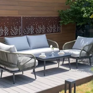 Outdoor Semicircle Sofa Set Waterproof Frame Character Style Garden Outdoor