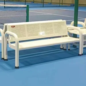 Outdoor Sport Court Rest Bench Park Chair Outside Seating Public Garden Patio Aluminum Bench Chair Set 4 Adult Capacity