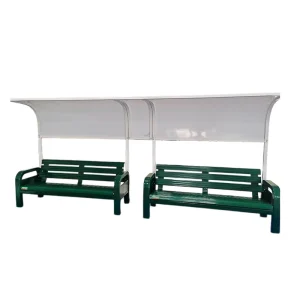 Outdoor Sports Court Bench with Cast Aluminum Frame and Backrest Seating for Stadium and Park Rest Area