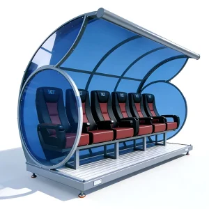 Outdoor Sports Court Player Bench Premier Soccer Benches Reserved Player Shelter Seats for Players and Referee TBX-4C