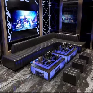 Outdoor Sports LED Light Bar Table KTV Sectional Leather Sofa for Nightclub VIP Booth Seating Hookah Home Bars
