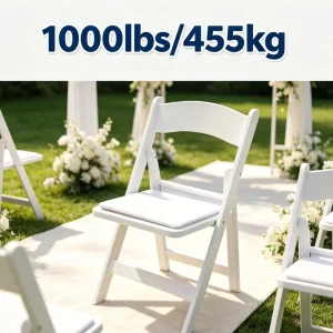 Outdoor Stackable Rental Party Foldable Padded Portable Plastic Wedding White Resin Folding Chair for Event