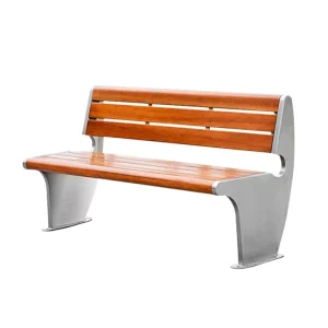 Outdoor Stainless Steel Bench Seat with Backrest and Customizable Design for Patio Use