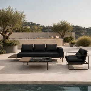 Outdoor Stainless Steel Lounge Sofa Set All Weather Garden Furniture Set for Hotel Terrace Resort Patio Project