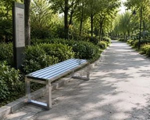 Outdoor Stainless Steel Park Bench Seating for Public Garden
