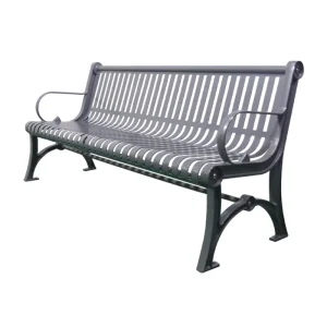 Outdoor Street Furniture Contemporary Metal Bench Seat Outside Steel Bench Seating Public Garden Patio Bench Chair for Park
