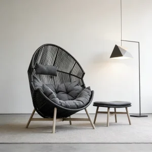 Outdoor T108 Modern Design Indoor & Outdoor Metal Rocking Swing Bird’s Nest Balcony Hammock Chair 2 Seater Outdoor Furniture