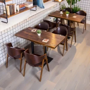 Outdoor Table and Chair Set for Restaurant Retro Restaurant Chairs and Tables Dining Chair and Table 2 Seater Set