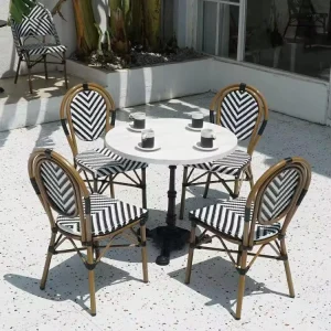 Outdoor Tables and Chairs Cafe Dining Bar Garden Retro Rattan Dining Table and Chair Set
