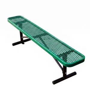 Outdoor Thermoplastic Coated 4FT 6FT Backless Steel Seating Bench Public Park Outside Garden Patio Metal Commercial Bench Seat